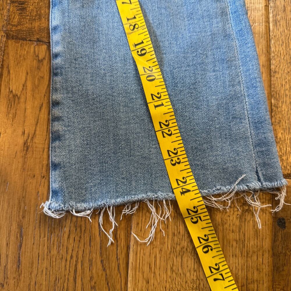 Mother The Hustle Ankle Fray Raw Hem Stretch Jeans Women's Size 25 High Rise - Picture 5 of 9